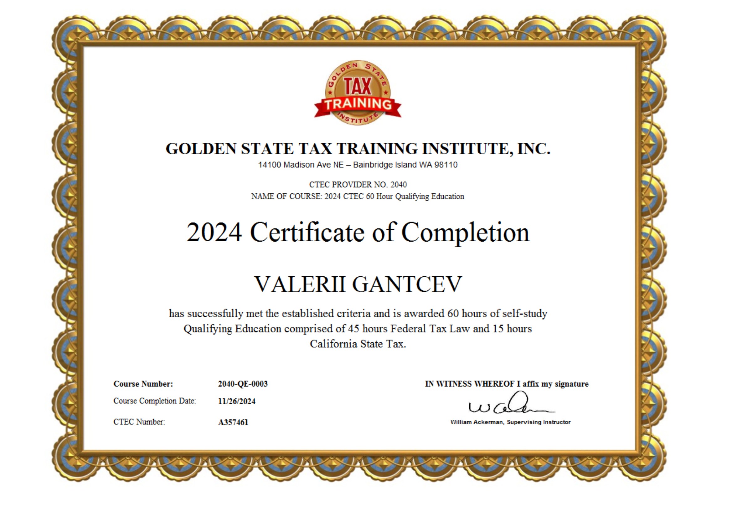 Certificate 1