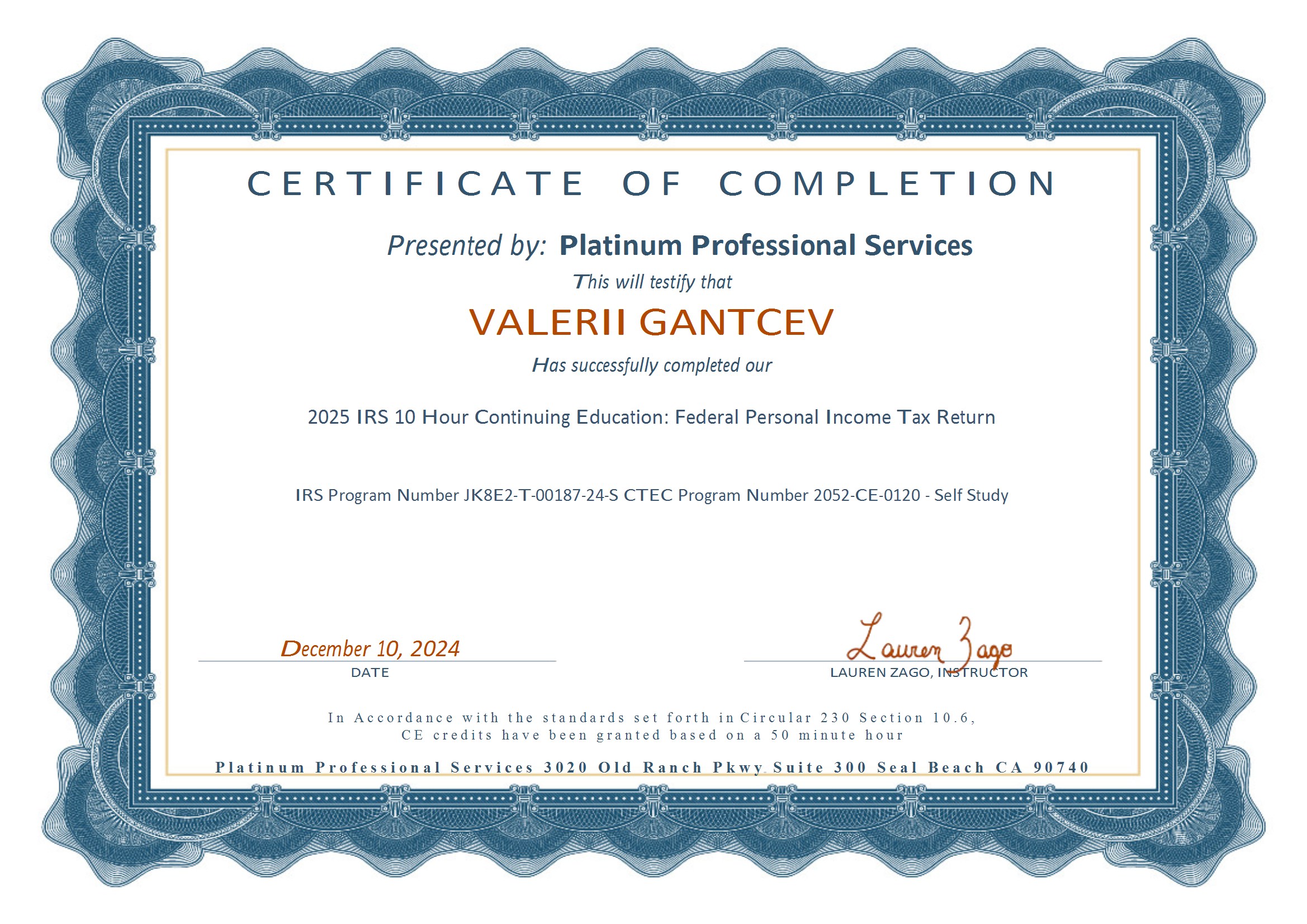 Certificate 4