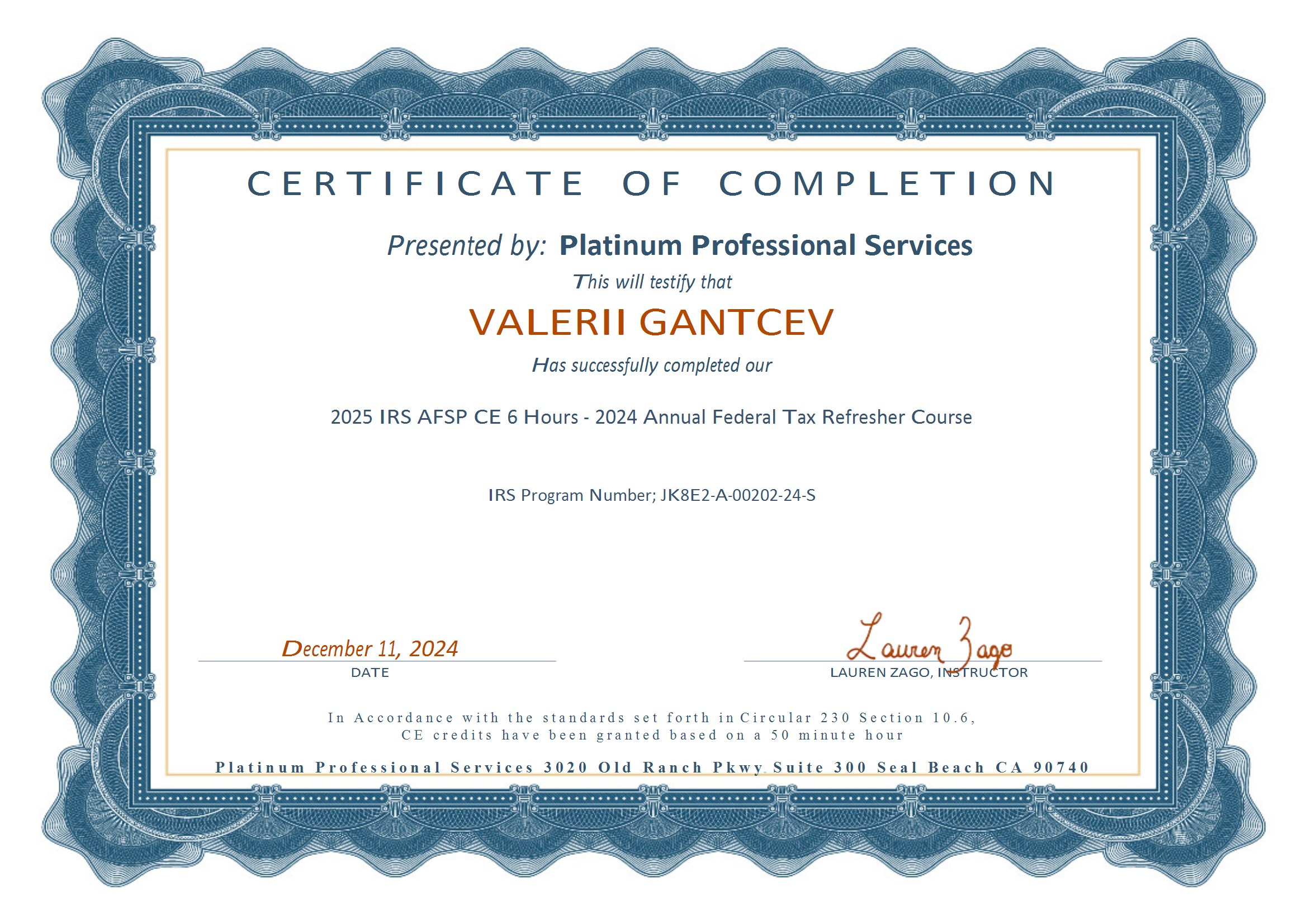 Certificate 5